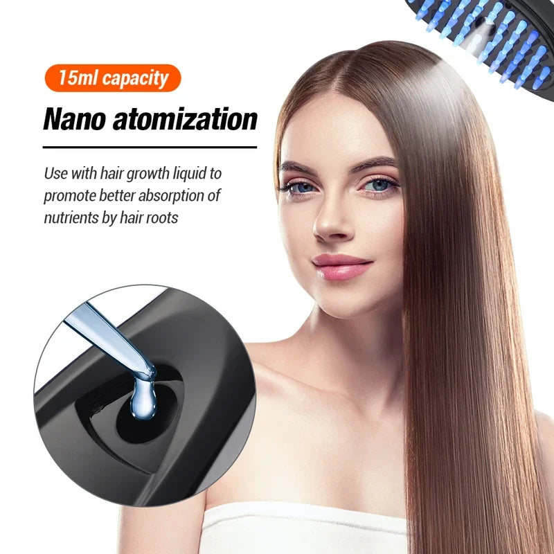 Electric Spray Massage Comb – LED Light Therapy & Nano Atomization