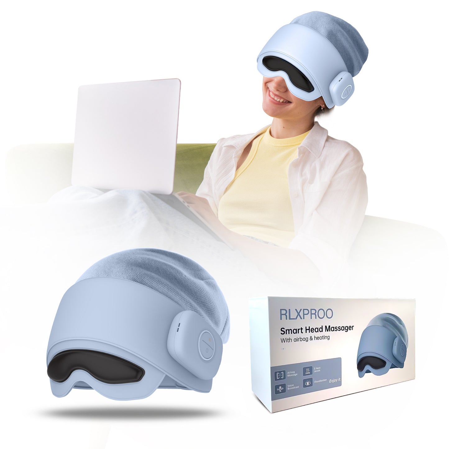 2025 Best-Selling Smart Head Massager With Eye Relief & Heating Function